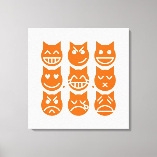 De 9 levens van de Emoji-kat Canvas Afdruk (Voorkant)