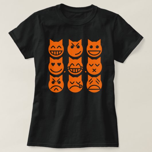 De 9 levens van de Emoji-kat T-shirt (Design voorkant)