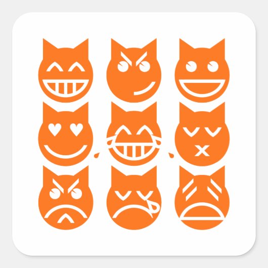 De 9 levens van de Emoji-kat Vierkante Sticker (Voorkant)