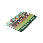 De A B C-treinen Groene Gele Bruine Wielen Badmat (Gekanteld)