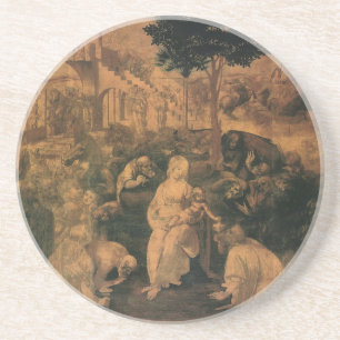 De aanbidding der Wijzen van Da Vinci Zandsteen Onderzetter