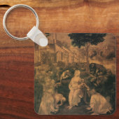 De aanbidding der wijzen van Leonardo da Vinci Sleutelhanger (Voorkant)