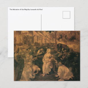De Aanbidding door de Wijzen van Leonardo da Vinci Briefkaart