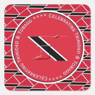 De aangepaste foto TRINIDAD & TOBAGO FLAG vieren Vierkante Sticker