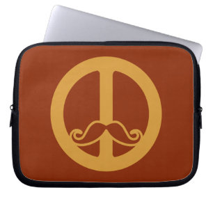 De aangepaste laptophoes van de Peace Stache Laptop Sleeve