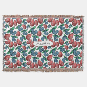 De aangepaste naam Berries Pattern gooit deken