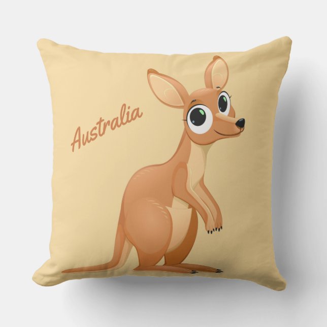 De aangepaste tekst van Kangaroo Cute Kangaroo wer Buitenkussen (Voorkant)
