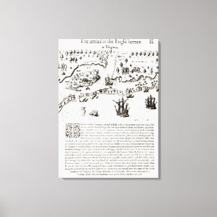 De aankomst van de Engelsen in Virginia Canvas Afdruk