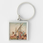De aankomst van Hernando Cortes in Mexico Sleutelhanger (Voorkant)