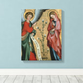 De aankondiging, c.1330 (olie op het paneel) canvas afdruk (Insitu (Houten vloer))