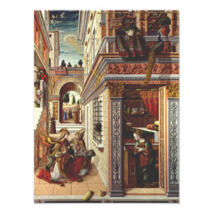 De Aankondiging Carlo Crivelli Renaissance Kunst Foto Afdruk
