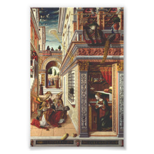 De Aankondiging Carlo Crivelli Renaissance Kunst Foto Afdruk
