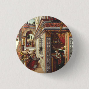 De Aankondiging Carlo Crivelli Renaissance Kunst Ronde Button 3,2 Cm