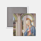 De aankondiging, details van de Maagd Mary Magneet (Voorkant / Achterkant)