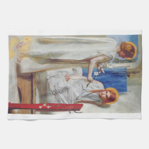 De Aankondiging door Dante Gabriel Rossetti Theedoek