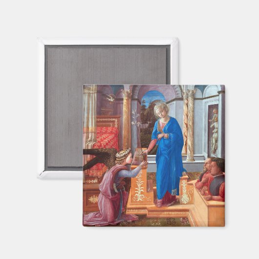 De aankondiging, Filippo Lippi, 1440 Magneet (Voorkant / Achterkant)