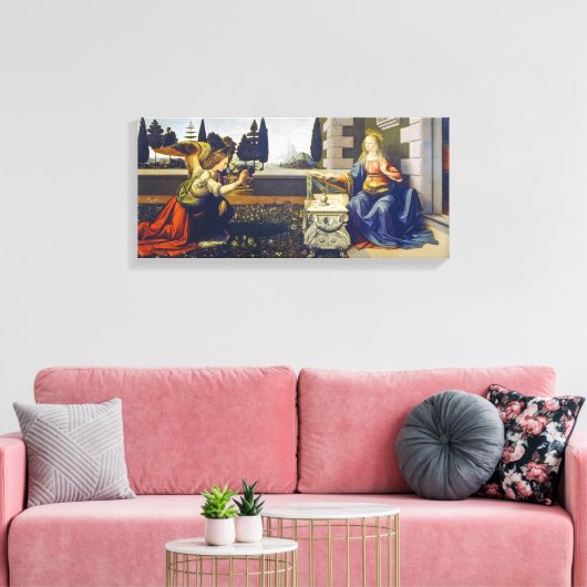 De aankondiging | Leonardo da Vinci | Canvas Afdruk (Insitu (Woonkamer))
