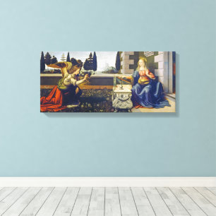 De aankondiging Leonardo da Vinci Canvas Afdruk