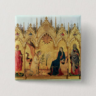 De aankondiging met St. Margaret en St. Vierkante Button 5,1 Cm