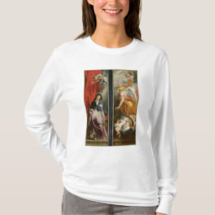 De aankondiging, op de achterzijde van de t-shirt