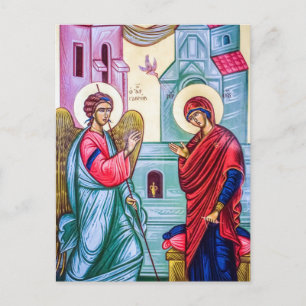 De aankondiging Orthodox Christelijk Icoon Briefkaart