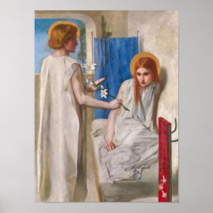 De aankondiging van Dante Gabriel Rossetti Poster