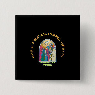 De Aankondiging van de Heer Vierkante Button 5,1 Cm