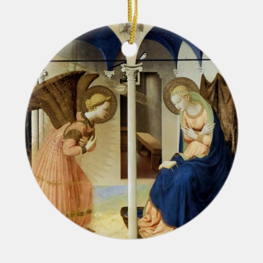 De aankondiging van Fra Angelico Keramisch Ornament (Voorkant)