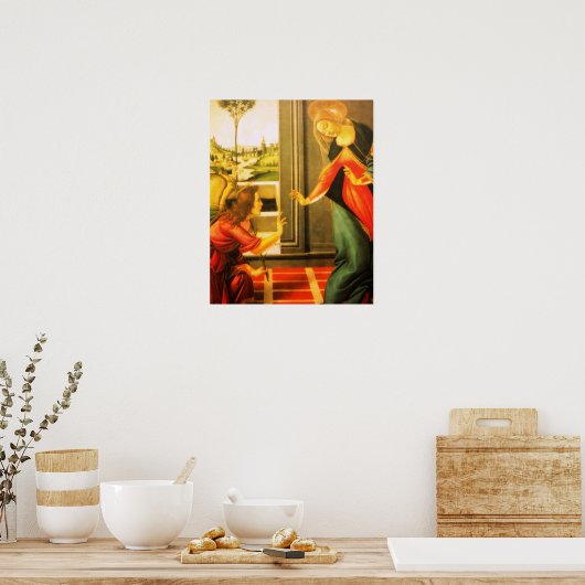 De aankondiging van Maagd Mary en Archangel Gabrie Poster (Keuken)