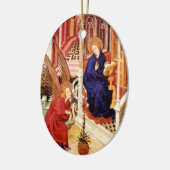 De aankondiging van Melchior Broederlam Kerstmis Keramisch Ornament (Links)