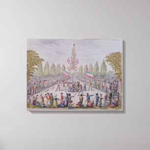 De aanleg van een vrijheidsboom canvas afdruk