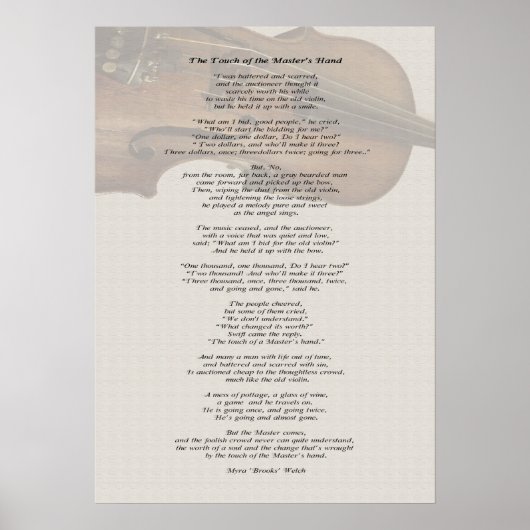 De aanraking van de hand van de meester poster (Voorkant)