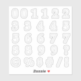 De aantallen en de Symbolen in Stitches uit snijde Sticker