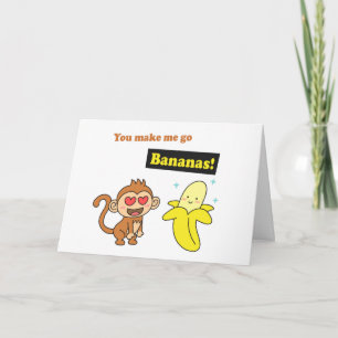 De aap gaat Bananen, de Leuke Humor van de Liefde Kaart