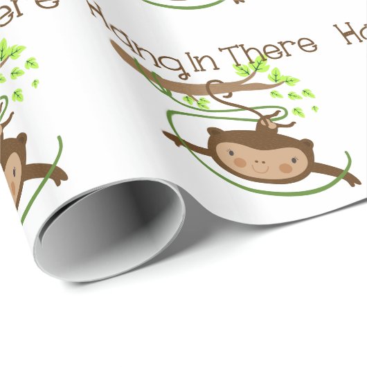 De aap hangt daar in cadeaupapier (Rol Hoek)