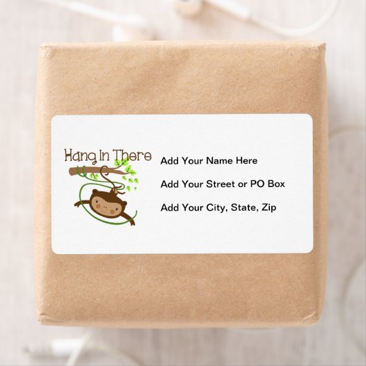 De aap hangt daar in etiket (Insitu)