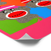 De aapSleutel Poster-Popart-6 apen van de schakela Poster (Hoek)