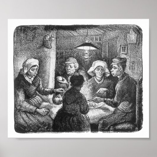 De aardappel Eaters, Van Gogh Poster (Voorkant)