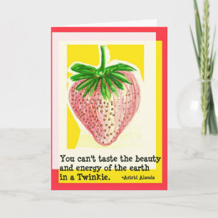 De Aardbei van de lente voor het wenskaart van de Kaart