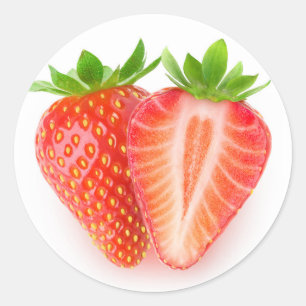 De aardbeien van de besnoeiing ronde sticker