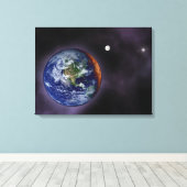 De aarde aan de buitenranden canvas afdruk (Insitu (Houten vloer))