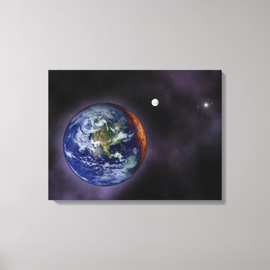 De aarde aan de buitenranden canvas afdruk (Voorkant)