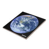 De aarde - de blauwe marmer tegeltje (Zijkant)