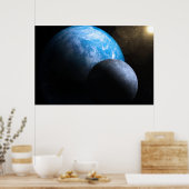 De aarde en de maan poster (Keuken)