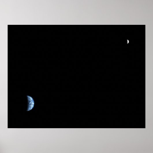 De aarde en maan die vanaf Mars werden gezien Poster (Voorkant)