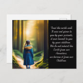 De aarde goed behandelen | Bosmeisje Briefkaart (Voorkant / Achterkant)