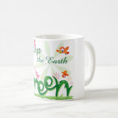 De aarde groen houden koffiemok (Voorkant rechts)