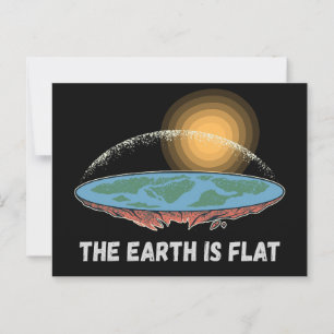 De aarde is een platte humoristische theorie briefkaart