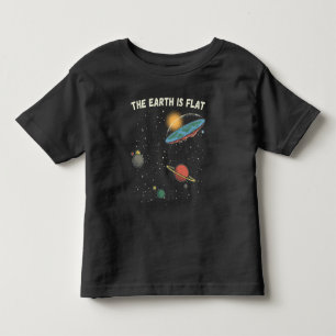De aarde is een platte humoristische theorie kinder shirts