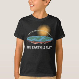 De aarde is een platte humoristische theorie t-shirt